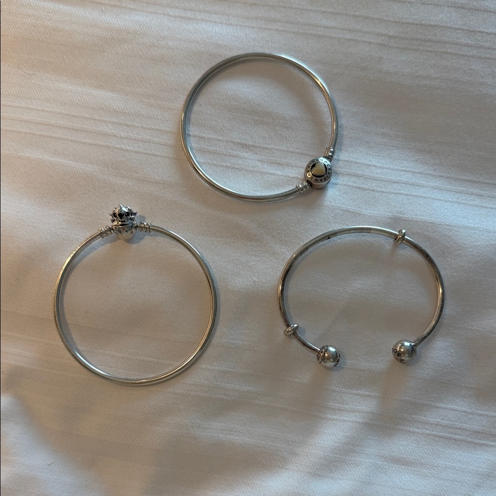 Pandora Silver Bracelet Set with Charms